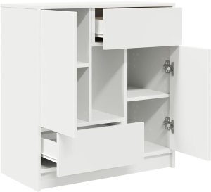 vidaXL Komoda z szufladami i drzwiami, biała, 70,5x34x74,5 cm 5