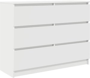 vidaXL Komoda Biała 100x35x76 cm Drewno klejone 2