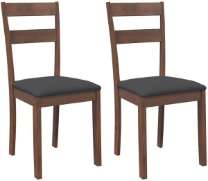 vidaXL Krzesła do jadalni z poduszkami 2 szt. lite drewno gumowe 2
