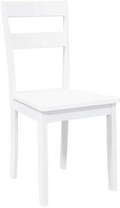 vidaXL Krzesła do jadalni 2 szt. Białe lite drewno gumowe 4