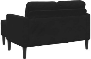 vidaXL Sofa 2-osobowa z leżanką w kształcie litery L Czarna 125 cm 6