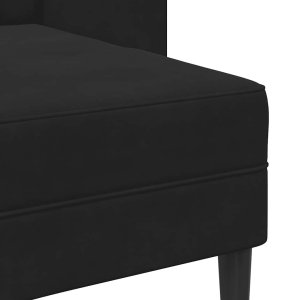 vidaXL Sofa 2-osobowa z leżanką w kształcie litery L Czarna 125 cm 8