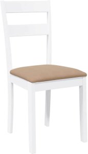 vidaXL Krzesła do jadalni z poduszkami 2 szt. Białe lite drewno gumowe 4