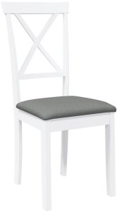 vidaXL Krzesła do jadalni z poduszkami 2 szt. Białe lite drewno gumowe 4