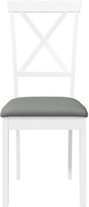 vidaXL Krzesła do jadalni z poduszkami 2 szt. Białe lite drewno gumowe 5