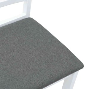 vidaXL Krzesła do jadalni z poduszkami 2 szt. Białe lite drewno gumowe 8