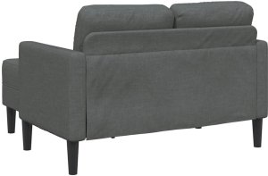 vidaXL Sofa 2-osobowa z szezlongiem w kształcie litery L Ciemnoszara 6