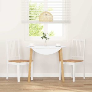 vidaXL Krzesła do jadalni 2 szt. Białe lite drewno gumowe 3