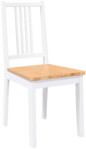 vidaXL Krzesła do jadalni 2 szt. Białe lite drewno gumowe 4