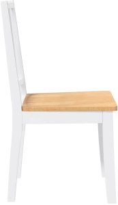 vidaXL Krzesła do jadalni 2 szt. Białe lite drewno gumowe 6