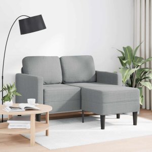 vidaXL Sofa 2-osobowa z szezlongiem w kształcie litery L, jasnoszara 3