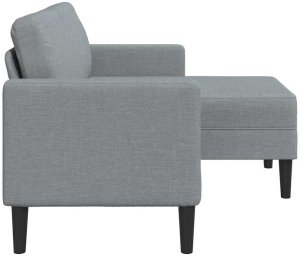 vidaXL Sofa 2-osobowa z szezlongiem w kształcie litery L, jasnoszara 5