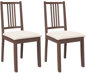 vidaXL Krzesła do jadalni z poduszkami 2 szt. lite drewno gumowe 2