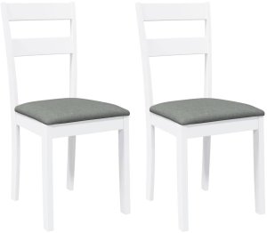 vidaXL Krzesła do jadalni z poduszkami 2 szt. Białe lite drewno gumowe 2