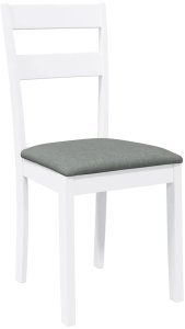 vidaXL Krzesła do jadalni z poduszkami 2 szt. Białe lite drewno gumowe 4