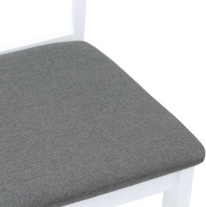 vidaXL Krzesła do jadalni z poduszkami 2 szt. Białe lite drewno gumowe 8