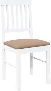 vidaXL Krzesła do jadalni z poduszkami 2 szt. Białe lite drewno gumowe 4