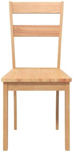 vidaXL Krzesła do jadalni 2 szt. Naturalne drewno lite guma 5