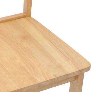 vidaXL Krzesła do jadalni 2 szt. Naturalne drewno lite guma 8