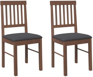 vidaXL Krzesła do jadalni z poduszkami 2 szt. lite drewno gumowe 2
