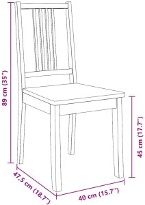 vidaXL Krzesła do jadalni 2 szt. Naturalne drewno lite guma 10