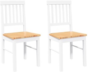 vidaXL Krzesła do jadalni 2 szt. Białe lite drewno gumowe 2