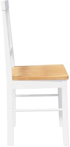 vidaXL Krzesła do jadalni 2 szt. Białe lite drewno gumowe 6