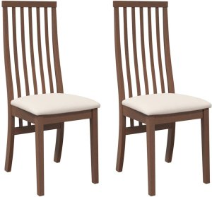 vidaXL Krzesła do jadalni z poduszkami 2 szt. lite drewno gumowe 2