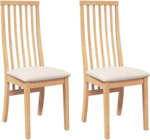 vidaXL Krzesła do jadalni z poduszkami 2 szt. lite drewno guma 2