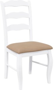 vidaXL Krzesła do jadalni z poduszkami 2 szt. Białe lite drewno gumowe 4