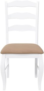 vidaXL Krzesła do jadalni z poduszkami 2 szt. Białe lite drewno gumowe 5