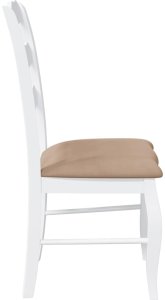 vidaXL Krzesła do jadalni z poduszkami 2 szt. Białe lite drewno gumowe 6