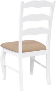vidaXL Krzesła do jadalni z poduszkami 2 szt. Białe lite drewno gumowe 7
