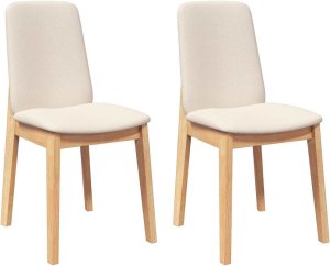 vidaXL Krzesła do jadalni z poduszkami 2 szt. lite drewno guma 2