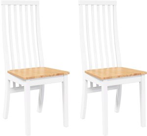 vidaXL Krzesła do jadalni 2 szt. Białe lite drewno gumowe 2