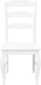 vidaXL Krzesła do jadalni 2 szt. Białe lite drewno gumowe 5