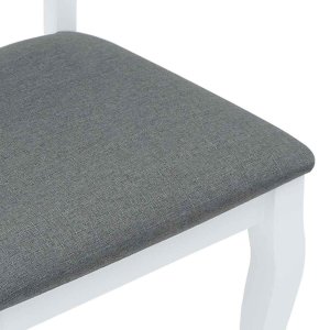 vidaXL Krzesła do jadalni z poduszkami 2 szt. Białe lite drewno gumowe 8