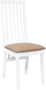 vidaXL Krzesła do jadalni z poduszkami 2 szt. Białe lite drewno gumowe 4
