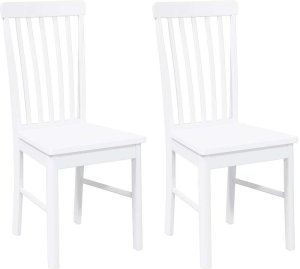 vidaXL Krzesła do jadalni 2 szt. Białe lite drewno gumowe 2