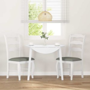 vidaXL Krzesła do jadalni z poduszkami 2 szt. Białe lite drewno gumowe 3