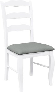 vidaXL Krzesła do jadalni z poduszkami 2 szt. Białe lite drewno gumowe 4