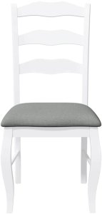 vidaXL Krzesła do jadalni z poduszkami 2 szt. Białe lite drewno gumowe 5