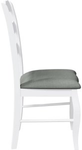 vidaXL Krzesła do jadalni z poduszkami 2 szt. Białe lite drewno gumowe 6