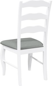 vidaXL Krzesła do jadalni z poduszkami 2 szt. Białe lite drewno gumowe 7