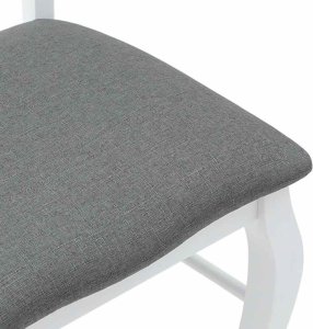 vidaXL Krzesła do jadalni z poduszkami 2 szt. Białe lite drewno gumowe 8