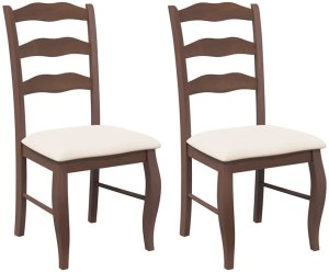 vidaXL Krzesła do jadalni z poduszkami 2 szt. lite drewno gumowe 2