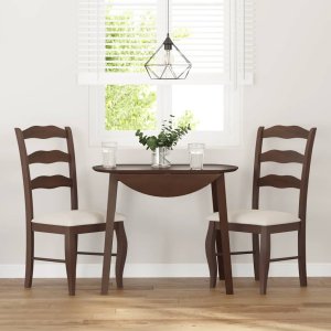 vidaXL Krzesła do jadalni z poduszkami 2 szt. lite drewno gumowe 3