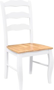 vidaXL Krzesła do jadalni 2 szt. Białe lite drewno gumowe 4