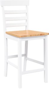 vidaXL Hokery barowe 2 szt. Białe lite drewno gumowe 4