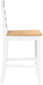 vidaXL Hokery barowe 2 szt. Białe lite drewno gumowe 6